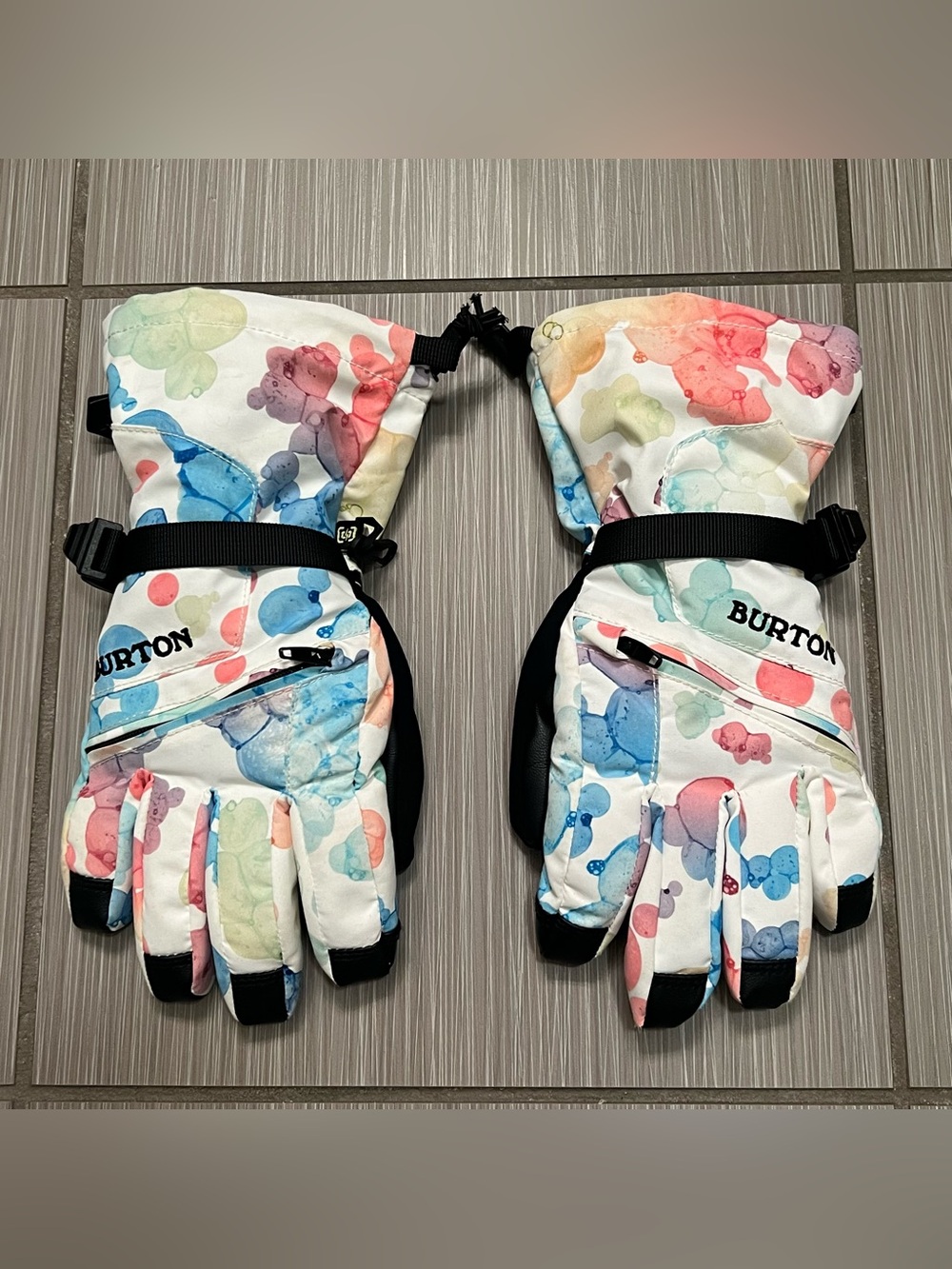 Burton snowboard gloves multicolor bubble print medium